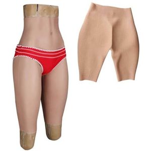 CRODRES Siliconen nepvagina slipje billenvergroter slipje heren verbergende gaff slip voor crossdressers transgenders dragqueens,Bruin,L