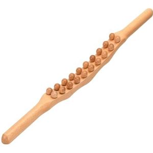 Body Gua Sha Houten Stok Massage Tool, Houttherapie Massage Tools Schrapen Lymfedrainage Massager, 20 Kralen Therapie Gua Sha Tool voor Body Sculpting, Rug en Benen