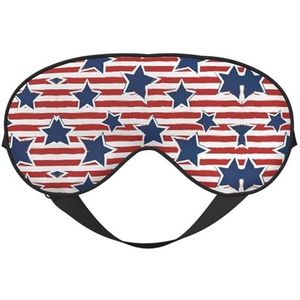Zacht ademend slaap rood wit ster streep vlag print oogmasker, lichtblokkering, verstelbare riem, slaapmasker voor reizen, nachtwerk, kantoor