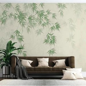 YOZYOOOZ Chinese stijl verse groene bamboe bladeren 3D muurschildering zelfklevend behang voor woonkamer slaapkamer restaurant huisdecoratie kantoor