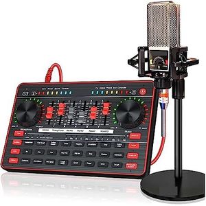 Geluidskaartset, G3 Professionele Geluidskaart Usb Microfoons Mixer Interface Bedrade Microfoon for Telefoon Tafelblad PC Opname Studio