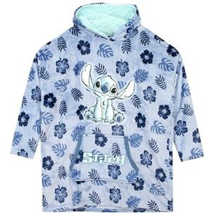 Disney Lilo And Stitch hoodiedeken voor dames | ultragezellige draagbare fleece plaid | Steekkleding voor dames | One Size Blauw, Blauw, One size