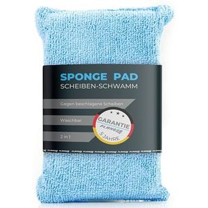 PLANGER - Autosponsruit voor binnen, 1 x Spons Pad 2-in-1, anti-condens-autoruiten, anti-condens-spons, microvezelspons voor de auto, wasbaar
