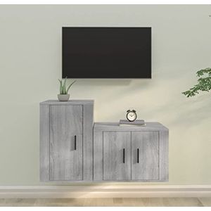 DIGBYS Meubels-sets-2-delige tv-kast set grijs Sonoma Engineered Wood