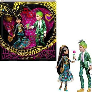 Monster High Howliday Love Edition Poppen, Cleo De Nile & Deuce Gorgon Collector 2-Pack met Valentijnsaccessoires en displaybare verpakking