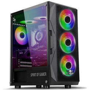 Spirit Of Gamer - Rogue 7 - PC Behuizing - RGB - Mid-Tower - Inclusief 6 ARGB Ventilatoren