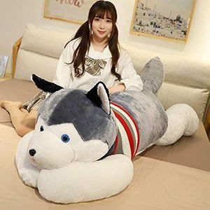 120cm Giant Dog Pluche Toy Soft Stuffed Husky Lang Kussen Cartoon Animal Doll Slaapkussen Kussen Home Decor Kids Gift