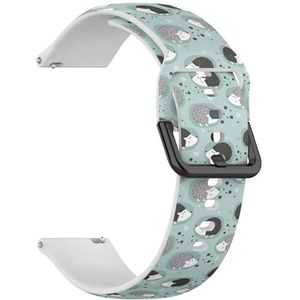 RYANUKA Compatibel met Fossil Gen 5 Carlyle/Julianna/Garrett HR, Q Explorist Gen 4/3, Sport 43 mm, Gen 5E 44 mm, (Hedgehogs achtergrond kleurrijk) 22 mm zachte siliconen sportband armband band