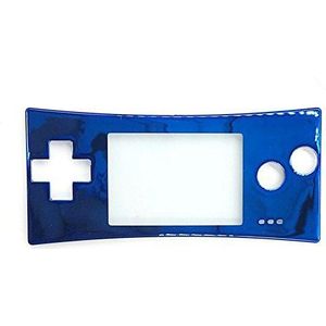 Voorkant Bovenste Faceplate Shell Cover Panel Case Voor GameBoy Micro GBM - Chroom Blauw