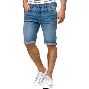 INDICODE Heren Caden Denim short met 5 zakken Blue Wash Large