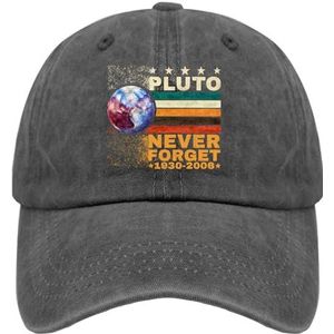 TKPA MOL Baseball Cap Pluto Never Forget Trucker Cap voor Vrouwen Mode Gewassen Denim Verstelbare, Pigment Zwart, Eén Maat