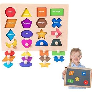 BSEID 2 Pcs Geometrische vormen Peg Puzzle | Leerspeelgoed Kleur Vorm Matching Interactief Speelgoed - Peuter Preschool Game Kids Educatieve Vorm Puzzel
