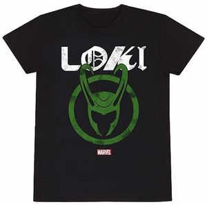 Heroes Inc Loki T-shirt voor volwassenen | Zwart, 100% katoen | Thor T-shirt voor heren, dames | Officiële Marvel Merchandise, Zwart, XL