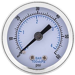 Luchtdrukmeter, 0-60psi 0-4bar Manometer 1/8 ""BSPT Manometer Hydraulische meter voor water Luchtolie-wijzerplaatinstrument