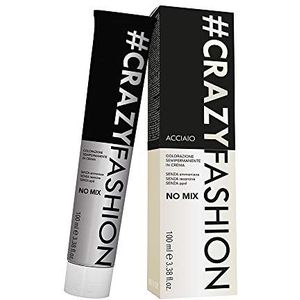 Crazy Fashion Semipermanente haarverf, zonder ammoniak, resorcinol en PPD, bevat 6 tot 8 shampoo, tijdelijke haarkleur, staalkleur, 100 ml