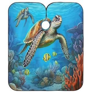 Salon Cape Zeeschildpad Onderwater Kapper Cape Premium Kappers Jurk Unisex Kappers Cape Voor Thuis Kapper Accessoires Kappers 140x168cm