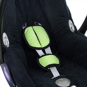BAMBINIWELT gordelkussen set universeel voor babyzitje autostoel compatibel bijvoorbeeld met Maxi Cosi Cybex (lichtgroen)