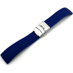 LUGEMA 22mm siliconen vervanging horlogeband Blue Soft Silicone horloge riemen horlogeband Spring Bar and Removal Tool inbegrepen