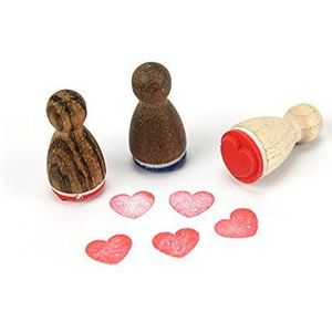 Stemplino® Ministempel - motief: hart - 12 mm diameter - houten stempel kinderen stempel Bullet Journal stempel met hart motief hart stempel
