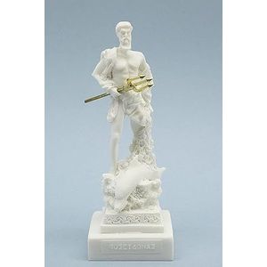 Poseidon Standbeeld Albast Sculptuur Griekse Romeinse Mythologie God Standbeeldenambacht 6.3 inch