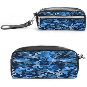 MNVTSKOP Blauw Patroon Make-uptas Kleine Cosmetische Reistas Draagbare Briefpapier Organizer voor Vrouwen Leraar