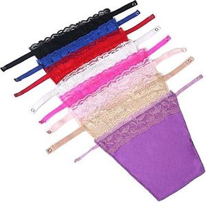 Metyou Valse kamizool, 3 stuks, clip-on stukjes met kant, om je decolleté te bedekken, lila, Eén maat