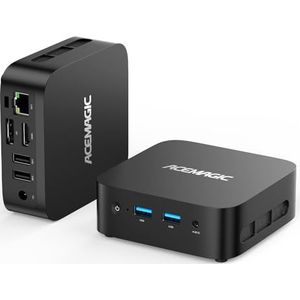 ACEMAGICIAN Vista Mini V1 Mini-pc, 12e generatie Alder Lake N-97 (tot 3,60 GHz), 16 GB DDR4, 512 GB M.2 SSD, mini-desktopcomputer met in11 Pro