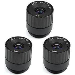Othmro 3 Stks Camera Varifocal Lens 8mm Brandpuntsafstand 3MP F1.4 1/3 Inch CS Mount voor CCD Camera