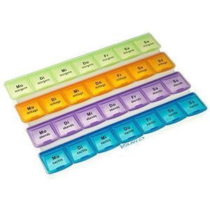 VANLO Weekpillendoos voor 7 dagen met 4 dagindelingen, 28 vakken