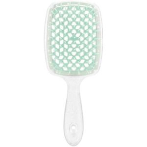 Luchtkussenkam Verwarde haarkam Haarborstel Massage Antistatisch Uithollen Nat Krullend haar Borstels Kapper Styling Tool(Green)