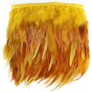 Meter Fluffy Kippenveren Trim 8-13cm voor Bruiloft Kleding Jurk Decoratie Hanenveren Lint Naai Accessoires-Goud-8-13cm 1meter
