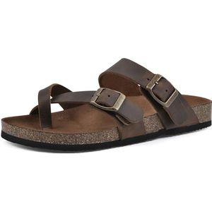 WHITE MOUNTAIN Gracie platte sandalen voor meisjes, bruin leer., 12 Little Kid