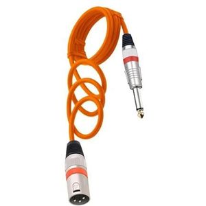 Gitaar Audiokabel Mono Jack 6.35mm 6.5mm Male Naar XLR 3Pin Male 6.3mm 1/4''Audio Kabel Voor Gitaar Versterker (Color : Orange, Size : 300cm)