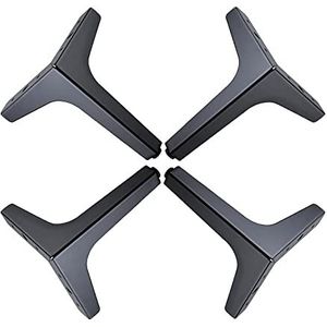 Metalen Meubilair Voeten Set van 4 meubelpoten, metalen driehoek meubelpoten vervangende poten, for bank tafel kast bar tv bureau steunpoten, zwart(17cm)