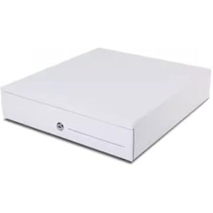 Kassa geld opbergdoos, Kassalade, automatisch openende kassa POS-geld Kassalade Multifunctionele winkelbon-opslagdoos Verwijderbaar muntvak(Bianco)