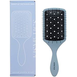 KISMETIC Vierkante haarborstel voor dames en heren, voor lang en dik haar, bruin en blauw
