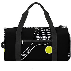 Tennisbal Reizen Gym Tas met Schoenen Compartiment En Natte Zak Grappige Tote Bag Duffel Bag voor Sport Zwemmen Yoga