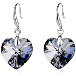 Charm Multi-Color Crystal Glass Hart kralen hanger ketting oorbel, Eén maat