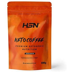 HSN Keto Coffee | Onmiddellijke koffie + natuurlijke watervrije cafeïne + kokosolie MCT + inuline | Veganistisch, glutenvrij, lactosevrij, natuurlijke smaak, poedervormig, 500 g