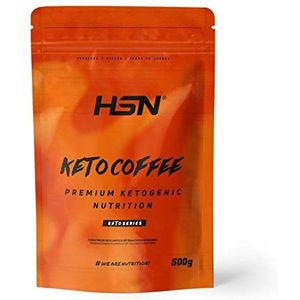 HSN Keto koffie, natuurlijke smaak, 500 g = 50 blikjes per verpakking instant koffie voor het ketogeen dieet, geen GMO, veganistisch, gluten- en lactosevrij