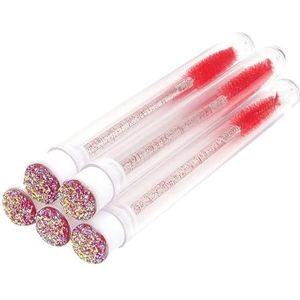 5 Pcs Draagbare Wimper Borstel Volwassenen Eenmalig Gebruik Wenkbrauw Borstels Make-up Tool Cosmetische Schoonheid Levert Oranje Rood