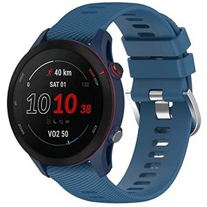 Yikamosi Compatibel met Garmin Forerunner 255S Bandje,18MM Snelle release Zachte Siliconen Roestvrij stalen sluiting Vervangende Bandje voor Garmin Forerunner 255S/Venu 2S,Donkerblauw