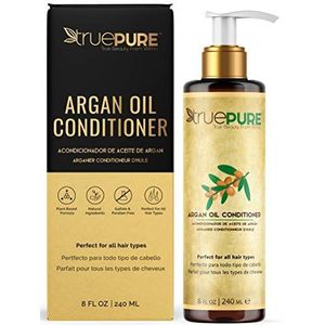 TruePure Arganolie-conditioner, diep conditionerend haarbehandeling, voor heren en vrouwen, met droog, beschadigd haar, geurvrij en sulfaatvrij, natuurlijk haarproduct, 8 oz
