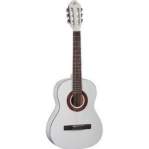EKO Guitars - CS-5 WHITE klassieke gitaar serie Studio 3/4 schaal, top van agathis, banden en bodem van gelamineerd lindehout, handvat van mahonie, handvat van berk, inclusief tas, kleur wit