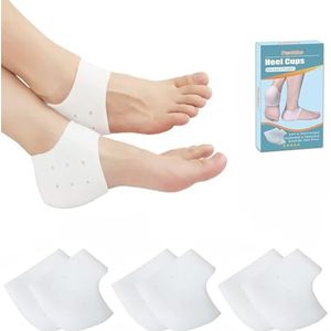 Hielbeschermers, 6 STKS Hiel Gel Sokken, Gel Hielbescherming, Nieuw Materiaal, Siliconen Hielkussens, Zeer Geschikt Voor Plantaire Fasciitis, Hielpijn Verlichten, Voor Mannen & Vrouwen.