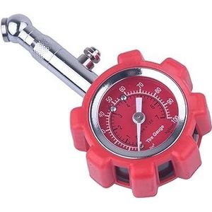 Auto Vrachtwagen Luchtband Monitor Bandenspanningsmeter Luchtdrukmeter Wijzerplaat Meter 0-100 PSI Tester Tool for Auto Motor Truck Eenvoudig In Gebruik(Red)