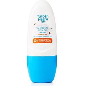 Tulipan Black Deodorant Roll on Cotton and Talc, Sudor Controlled, 50 ml