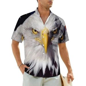 American Patriotic Eagle herenhemden korte mouwen strandshirt Hawaiiaans shirt casual zomer T-shirt XS