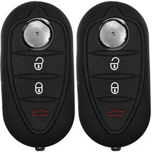 2x soft case silicone kokerzwarte auto sleutel geschikt ALFA ROMEO Mito Giulietta 940 4C van 2008