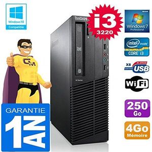 Lenovo PC M92p SFF Core I3-3220 RAM 4 GB harde schijf 250 GB DVD-brander WiFi W7 (gereviseerd)